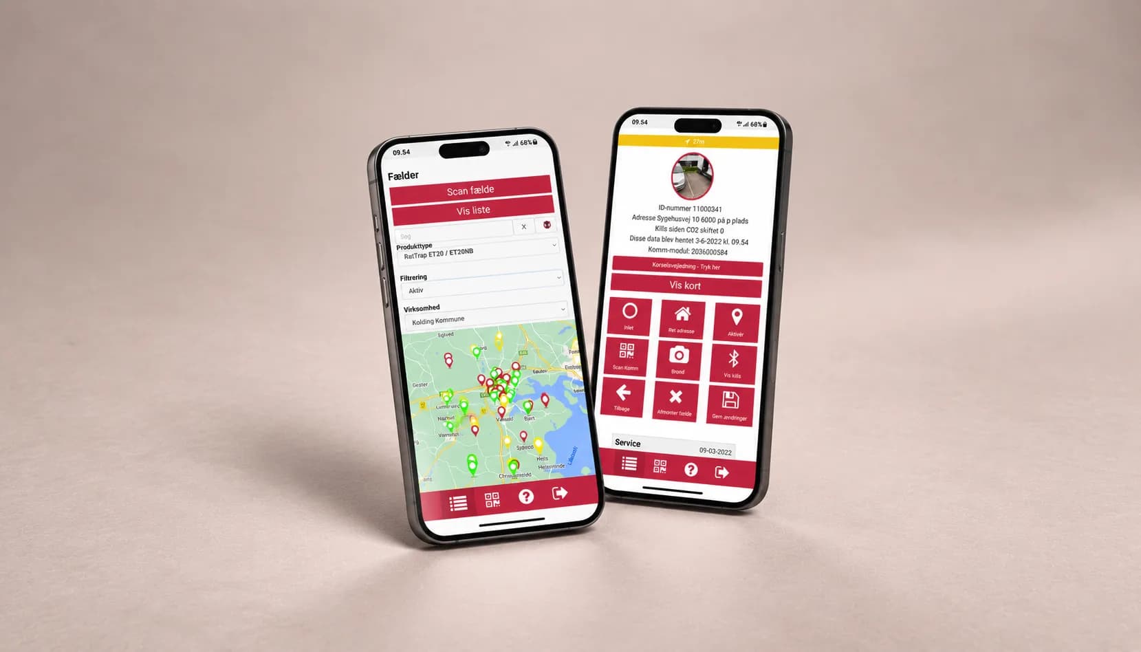 Online webplatform og APP til installation, service, administration og rapportering